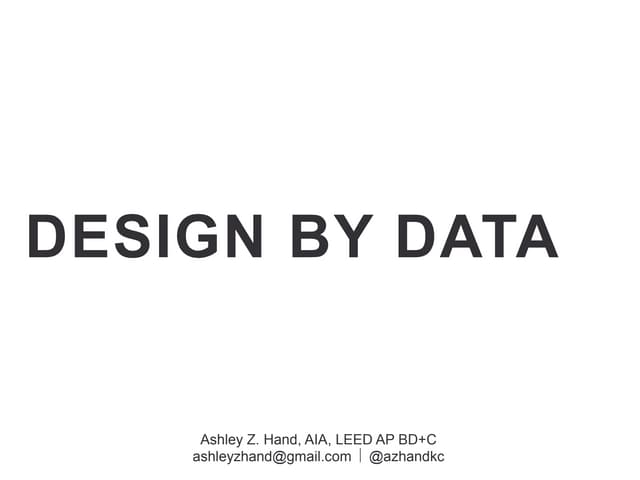 Data and Design - Open Architecture...