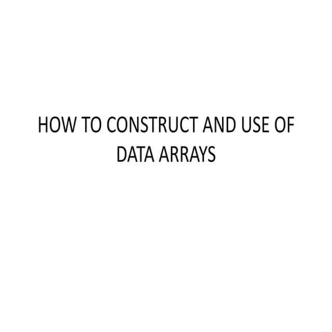 Data arrays