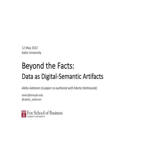 Beyond the Facts: Data as Digital-Semantic Artifacts