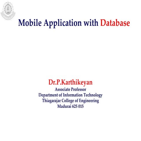 Android Database | PPT