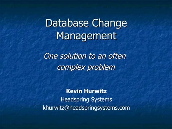 Database Change Management 