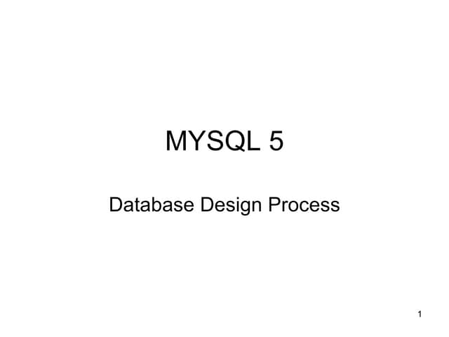 Database Design Process