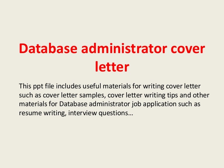 dba cover letters