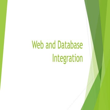 Database and Web Integration | PPTX | Databases | Computer Software and ...