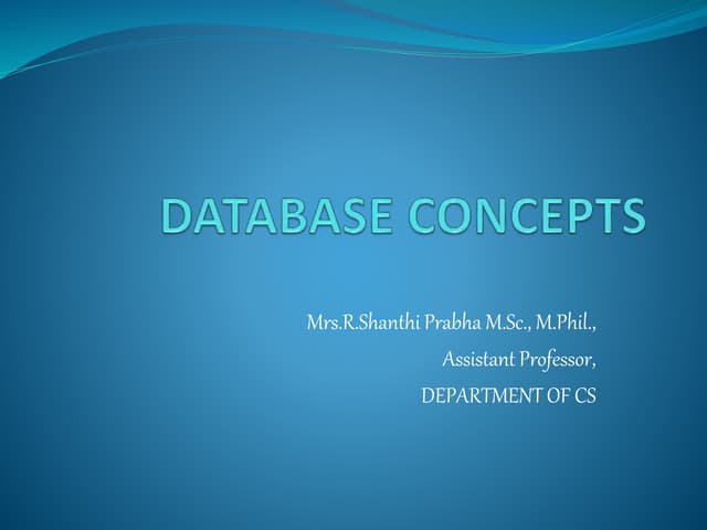 Database concepts