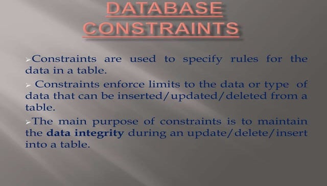 Sql Constraints | PPT
