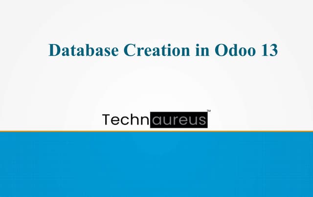 Database Creation in Odoo 13
