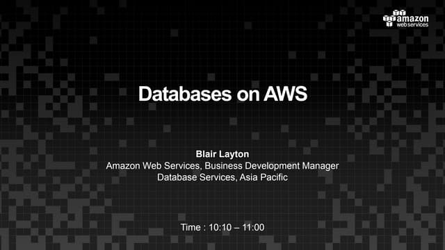 2017 AWS DB Day |  AWS 데이터베이스 개요 - 나의 업무에 적합한 데이터베이스는?