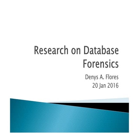 Database forensics