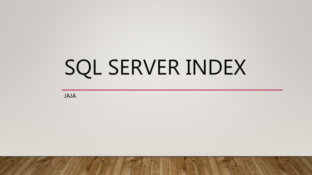 Database index(sql server)