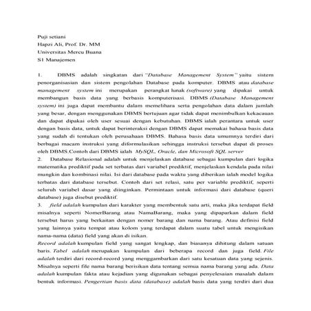 Database management system