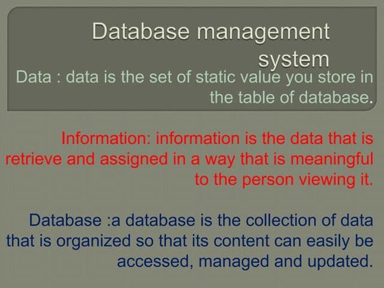 Database Management System ppt | PPT