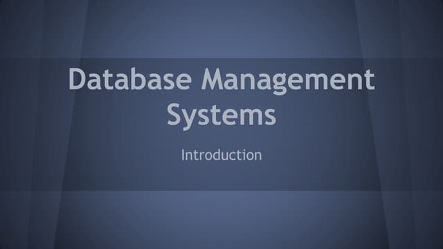 Database management systems