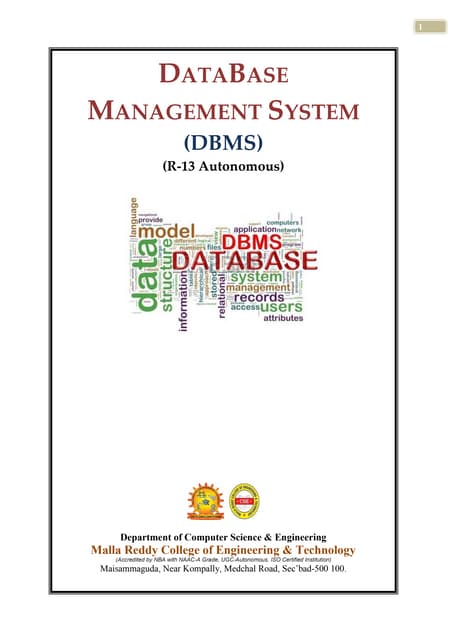 CS3492 - Database Management System Syallabus - Regulation 2021 for CSE ...