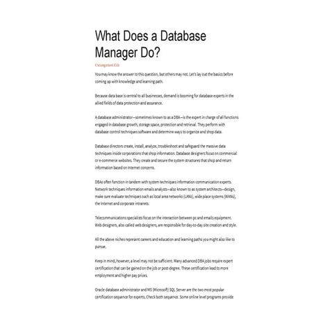 Database manager