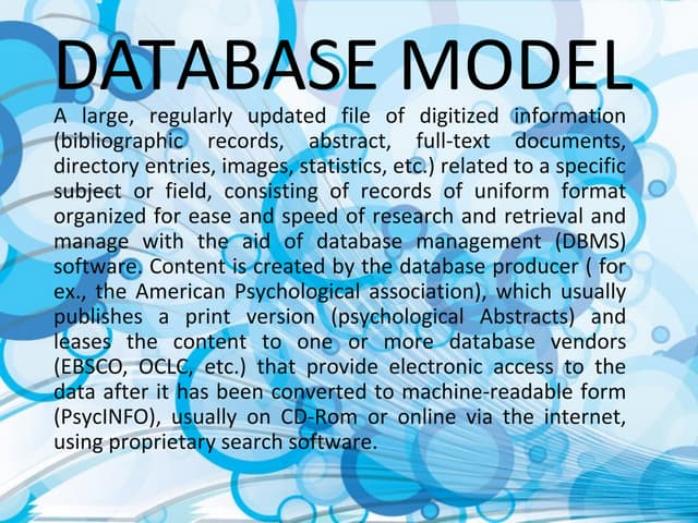 Database model BY ME