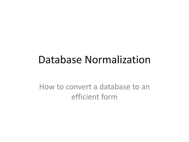Database normalization