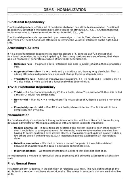 Database normalization