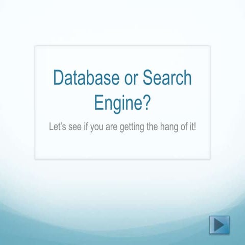 Database or Search Engine?