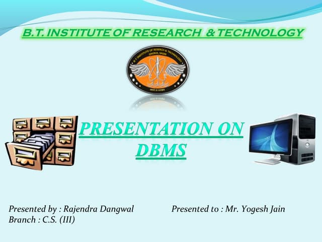 Basic DBMS ppt | PPT | Databases | Computer Software and Applications