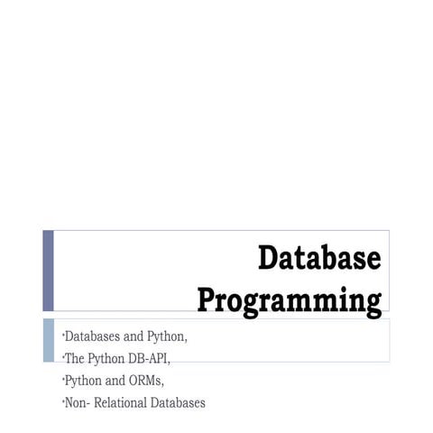 Database programming | PPT