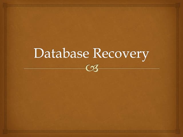Database recovery