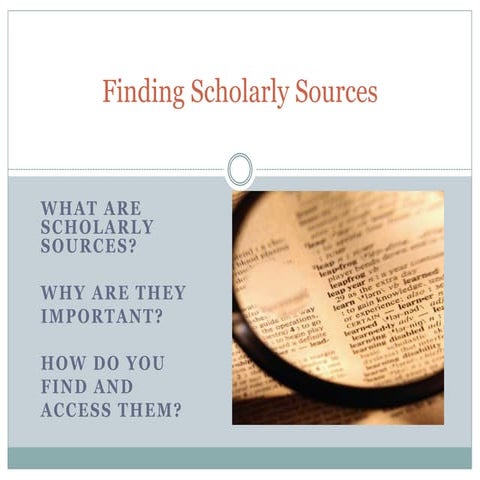 Scholarly vs. Popular