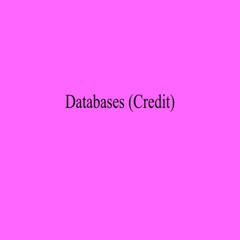 Databases Credit