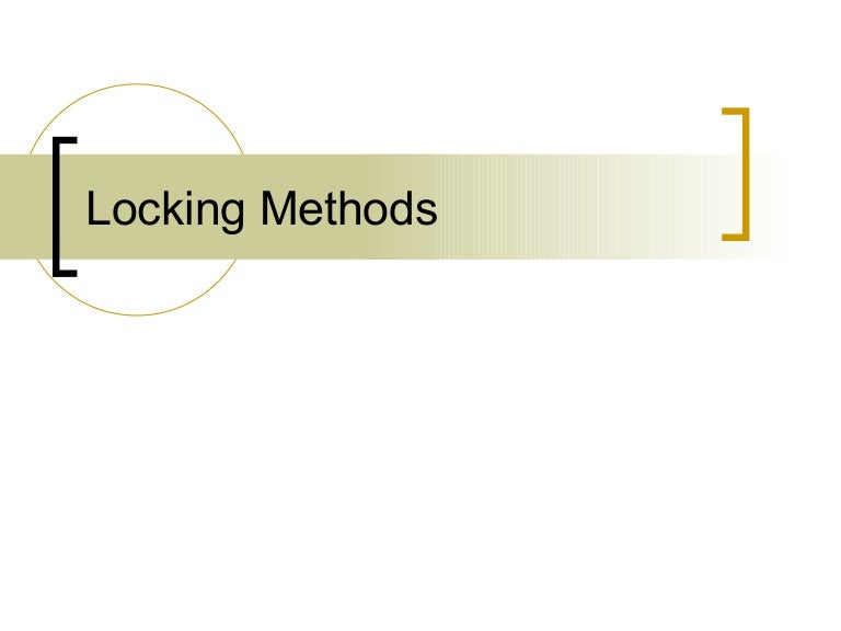 Databases Locking Methods