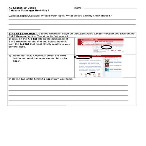 CA Database Scavenger Hunt pt. 1