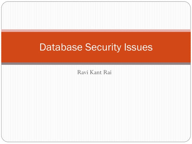 Database security issues
