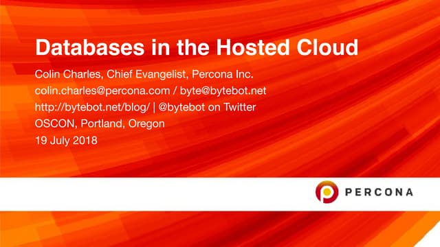 Databases in the hosted cloud 