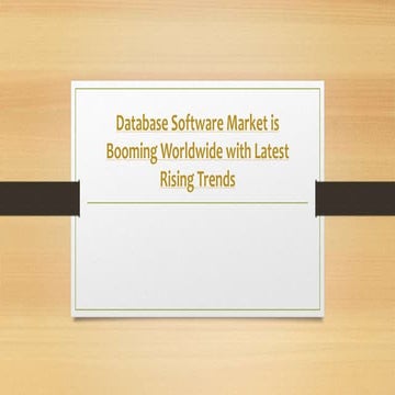 Database Software Market | PPT