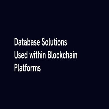Database Solutions Used within Blockchain Platforms