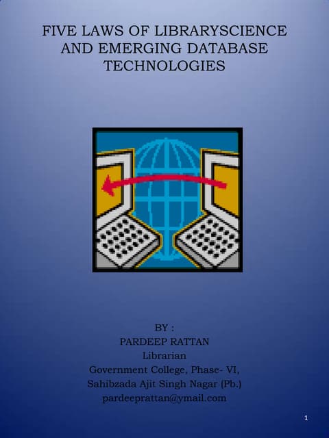 Databases , Emerging ICT for Libraries, ICT and Libraries