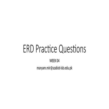 Entity Relationship (ER) Model Questions | PDF