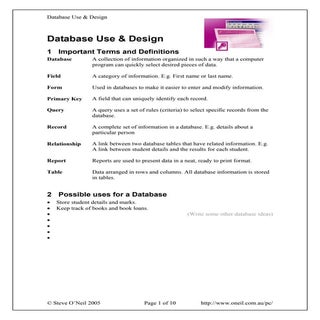 Database use