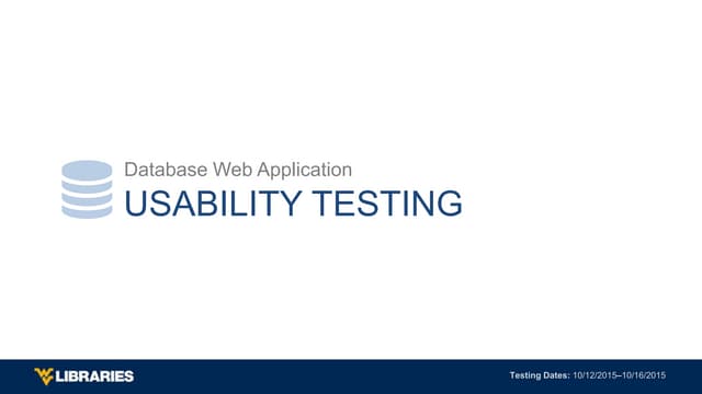 Database Web Application Usability Testing