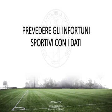 Forecasting injuries in sport