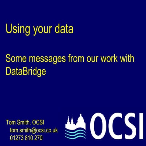 DataBridge OCSI using your data