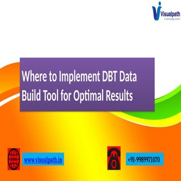 Data Build Tool Training | Best Online DBT Courses