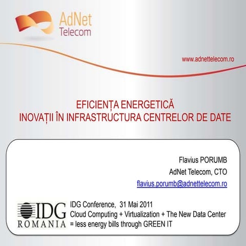 Eficienta energetica - Inovatii in infrastructura centrelor de date