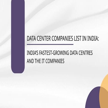 Data Center Companies List in India: India’s Fastest-Growing Data Centres and...
