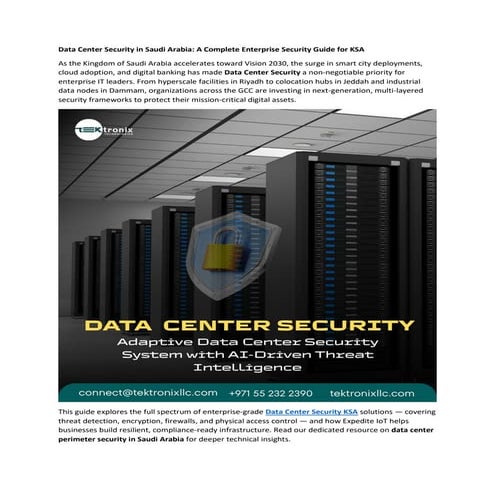 Comprehensive Guide to Data Center Security in Saudi Arabia for ...
