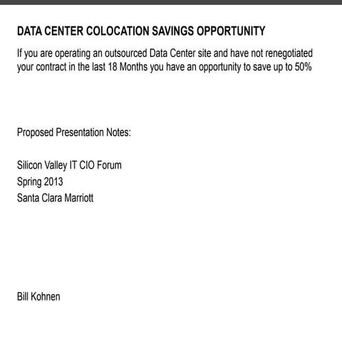 Data Center Sourcing Process For Cost Savings