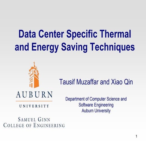 Data center specific thermal and energy saving techniques