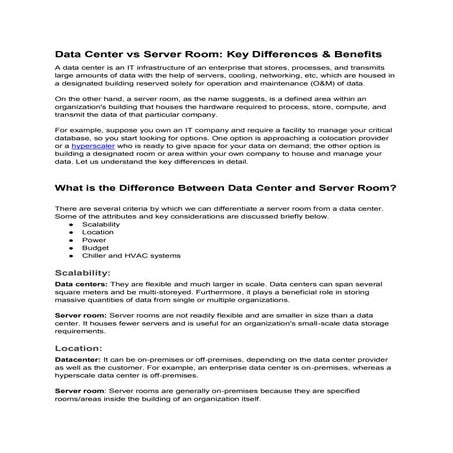 project report on DATACENTER | PDF