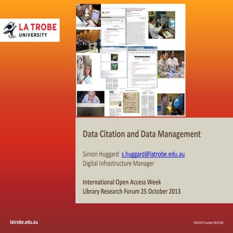 Data citation, data management 