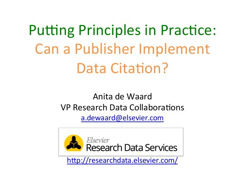 Data CItation Principles in Practice