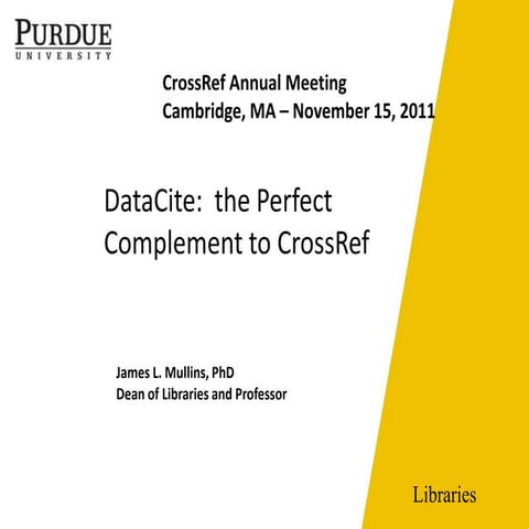 DataCite: the Perfect Complement to CrossRef